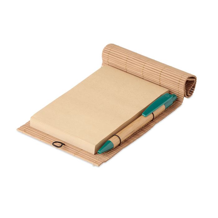 Libreta bambú con bolígrafo Cortina note
